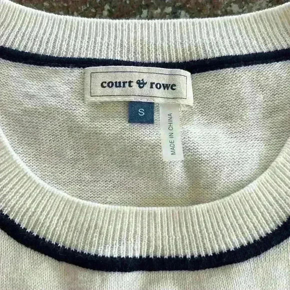 EUC Court & Rowe Cotton & Silk Tipped Sleeveless Sweater Vest Tennis Prep - Picture 4 of 7